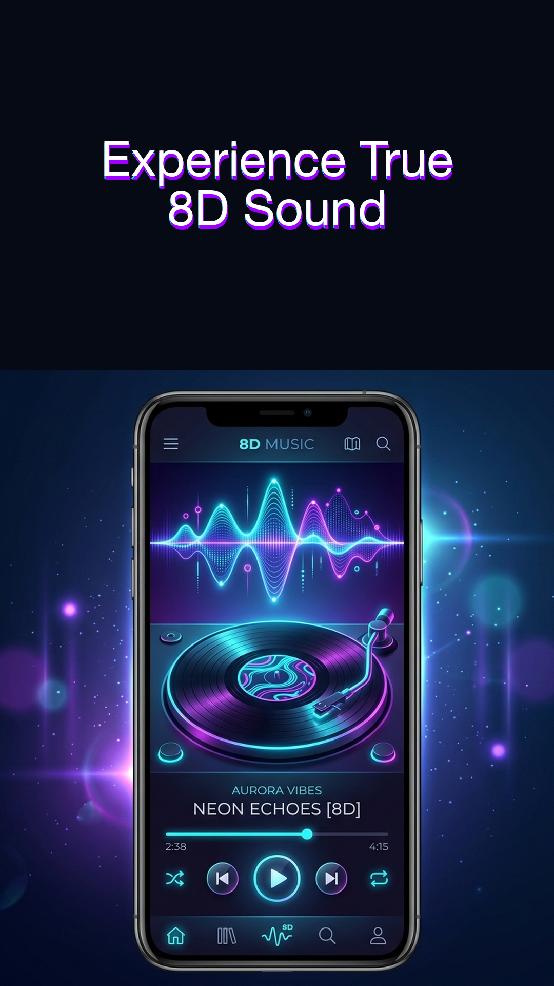 8D Studio Immersive Audio Player Interface